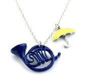 Movie Himym keychain How I Met Your Mother Keyrings Yellow Umbrella Blue French Horn Pendant keychain