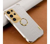 Luxury Crocodile Pattern Leather Phone Case For Samsung Galaxy S24 FE S23 S22 S21 Ultra Plus FE Note 20 9 8 Back Cover With Ring