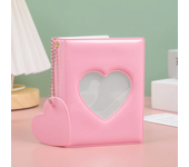 New 3-inch Solid Color Photo Album Love Hollow Photocard Holder with Heart Pendant Kpop Idol Cards Collect Book Polaroid Album