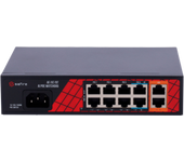 Switch de 8 puertos 10/100 POE 120W, x2 UPLINK Gigabit. Sobremesa