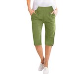 Womens Capris Cotton Linen Pants Drawstring Elastic Waist Pants Casual Cropped Trousers Daily Breeches Five Half Pants Pantalone