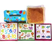 Conjuntos de álbumes de recortes Caja de pañuelos para bebé, juguete sensorial cuadrado Montessori de alto contraste, juguetes educativos de aprendizaje