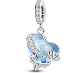 Ocean Series 925 Silver Luminous Shell Pearl Fishtail Tortoise Charms Beads Fit Pandora 925 Original Bracelets Fine DIY Jewelry