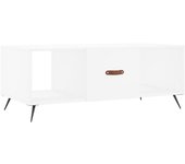 vidaXL Mesa de centro madera contrachapada 102x50x40 cm Blanco, Negro, Blanco brillante Mesita de Salón o Comedor o Auxiliar Mesa de Café Meuble Salón