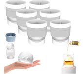 Molde de silicona para cubitos de hielo de fusión lenta apilable de grado alimenticio para hacer cubitos de hielo de whisky, esferas de hielo grandes de 2,5 pulgadas, molde para cubitos de hielo de whisky, molde de silicona para cubitos de hielo