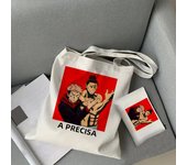 Gojo Satoru Jujutsu Kaisen Otaku  2 Pcs Burlap Tote Bag Set, Large Capacity Shoulder Bag, Reusable Shopping Bag with Coin Purse
