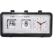 Reloj despertador mecánico novedad Flip Reloj de esritorio Reloj digital with calendar Reloj decoración del Hogar Decoración Retro, Negro