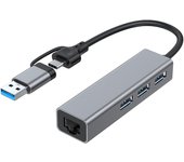 Adaptador USB a Ethernet Hub USB 3.0 RJ45 Gigabit para Computadora Portátil
