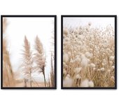 Set de 2 cuadros calidad premium con marco de madera - 30x40 cm o 50x70 cm - POSTER LAB