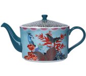 Mikasa x Sarah Arnett Tetera, Tetera de Porcelana con Tapa, Estampado Tropical para Entretenimiento, 1.1L, Caja de Regalo y Apta para Lavavajillas