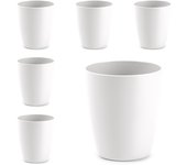 Plastic Forte Classic  - Set de 6 Vasos de Agua de 400 ml Reutilizables. Ideal Fiestas. Blanco
