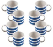 Set de 8 tazas rayas 36cl cerámica mediterranean Scalpers Home