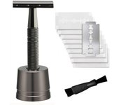 Double Edge Safety Razor for Women, with 10 pcs Safety Razor Blades Single Blade Razor Reusable Travel Essentials Women Razor