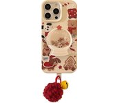 Cute Christmas Animal Carnival Night Christmas Crystal Shake Stand Phone Case For iPhone 16 15 14 13 12 Pro Max