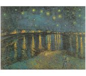 Panel decorativo del museo, listo para colgar. VAN GOGH-Noche Estrellada 1888 - Cm 100x74
