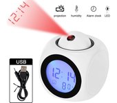 Reloj Digital LED para mesa, despertador electrónico de escritorio, Radio FM, proyector de tiempo, función de repetición, alarma