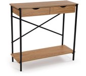 VERSA - Consola 2 cajones en madera y metal , con unas medidas de 80x30x76 cm