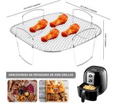 5-Layer Air Fryer Rack Stackable Dehydrator Racks Stainless Steel Reusable Fruit Meat Dehydration Rack for Oven Kitchen Gadgets