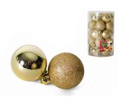 Gerimport Bote 25 Bolas Navidad Oro 3 Cm - Decoración Navideña