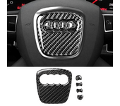 Car Steering Wheel Ring Trim Carbon Fiber Sticker Cover Decoration Auto Accessories For Audi A4 B8 8K A6 C6 4F Q5 8R Q7 4L A3 8V