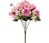 Poenia Arte Floral - Ramo de Rosas - Flores y Plantas Artificiales - 45cm de Altura - Realista - Variedad de Colores