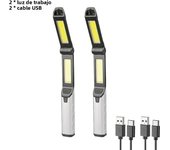 Super Bright LED+COB Flashlight Rechargeable Torch Portable Work Light Outdoor Camping Light with Portable Hook Magnet Design