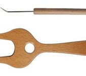 Tenedor Lucet - Tenedor de madera para tejer | Herramientas de madera para tejer tipo tenedor | Tenedor Lucet cortado a mano | Tenedor para tejer con cordón de ojo grande | Tenedor para tejer con cordón para trenzar