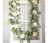 180cm Silk Rose Artificial Flowers Eucalyptus Leaves Vines Home Christmas Plants Floral Decor Wedding Arch Table Garden Arrange