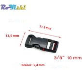 10 Pcs/Pack Plastic Side Release Buckles For Paracord Bracelet / Backpack Black