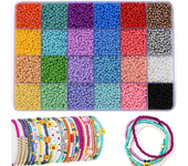 3500pcs  3mm Mixed 24 Colors Glass Seed Beads Glass Beads Bulk Kit Jewelry Making DIY Craft Beading Mixed 24 Colors