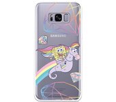 Funda original compatible con Samsung Galaxy S8 - Bob Esponja Caballito Arcoiris