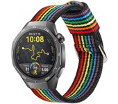 Correa de nylon para Huawei Watch GT 5 - 46mm / GT 5 - 46mm / GT 4 - 46mm / Amazfit GTR 4 / Bip 5 / Garmin Vivoactive 4, Colores LGTBQ+ Rainbow Ancho 22mm