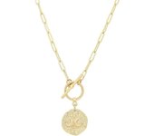 18K Gold Moon Star Lion Evil Eye Love Heart Pendant Necklace Medallion Paperclip Chian Choker Layering Jewery for Women