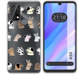 Funda Silicona Transparente para Blackview A50 diseño Perros Dibujos