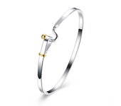 Fashion Silver Color Simple Bangle Men and Women Fashion Jewelry Birthday Party Gift Jewelry