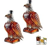 Fanyil Eaglory, botella de whisky con forma de águila de 350 ml, Libiyi Fanyil Eaglory, decantador de vidrio único para whisky, decoración de bar familiar, botella de vino para amantes del whisky (1 unidad)