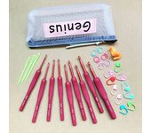 9Pcs/Set 2.0-6.0mm Crochet Kit For Beginners Soft Touch Aluminum Crochet Needle Exquisite Knitting Crochet Supplies