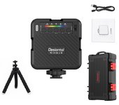 Luz de Vídeo RGB , Iluminación Cámara Fotografía 360° Todo Color RGB70 LED con 3 monturas de zapata/CRI 95+/20 Modos de Escena/3000k-4800k-6500k/1500mAh Panel Selfie Portátil Recargable