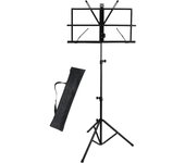 Atril Plegable Ligero con Funda de Transporte - Ideal para Conservatorio, Estudio, Conciertos y Directos - Soporte Portátil para Partituras y Notas Musicales - ROCKSTAR MUSIC