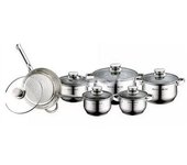 Set olla - juegos de ollas - 12 piezas - marca SHIRO - MODELO SH-M12P - apto para todo tipo de fuegos - INDUCCIÓN - ACERO INOXIDABLE -  MEDIDAS 3.4/6.5/3.9/2.9/2.1/2.1 LITROS