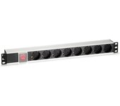 Cromad regleta 8 shuckos para montaje en rack 19" 1u - interruptor on/off - carcasa de aluminio - cable de 1.80m