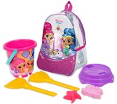 Cubo para playa con pala, rastrillo, cedazo y dos moldes sin y con Mochila con diseño Shimmer and Shine (SIN 2703)(CON 2706) (con regadera 2707) Ideal Playa