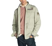 Chaqueta Harper Militar verde claro con parches para hombre