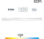 REGLETA Electronica LED 18W 1650lm 4000K LUZ Fria 3,6x113,8x3cm EDM