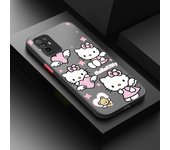 Anime Cat Hello Kitty Girl For OPPO A98 A96 A94 A93 A78 A77S A76 A74 A73 A72 A57E S A56S Frosted Translucent Phone Case