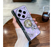 Luxury Mirror Bling Butterfly Holder Plating Phone Case For Vivo X100 X90 X80 X70 Pro S18 S17 S16 S15 12 Pro Shockproof Cover