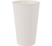 Algon - Set de Vasos de Cartón Blanco 450cc (15 unidades) - Ecológicos y Resistentes, Diseño Moderno y Funcional