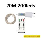 10M/200M LED String Lights Silver Wire Fairy Lights Garland For Outdoor Street New Year Tree Garden Party Decoration