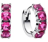 Pandora Timeless 293851 C02 - Pendientes de Aro-Plata de Lei con Cristales Artificiales rosados, 15,5x14,7x4,2mm, Plata de Lei, Sin Piedra Preciosa, viene con El original embalaje de Caja de Giunte.