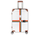 Adjustable Rainbow Luggage Buckle Strap Name Sticker Baggage Belts Cross Strap Suitcase Belts Packing Belt Suitcase Accessories